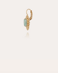 GAS BIJOUX - Boucles d'oreilles SERTI TALISMAN petit modèle dorées - AMAZONITE
