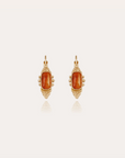 GAS BIJOUX - Boucles d'oreilles SERTI TALISMAN petit modèle dorées - CORNALINE