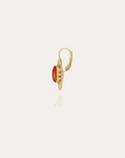 GAS BIJOUX - Boucles d'oreilles SERTI TALISMAN petit modèle dorées - CORNALINE