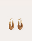 GAS BIJOUX - Boucles d'oreilles Ecume petit modèle dorées à l'or fin et bois