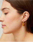 GAS BIJOUX - Boucles d'oreilles Ecume petit modèle dorées à l'or fin et bois