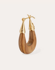 GAS BIJOUX - Boucles d'oreilles Ecume petit modèle dorées à l'or fin et bois