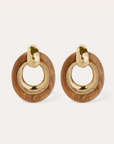 GAS BIJOUX - Boucles d'oreilles SELVA dorées à l'or fin et bois