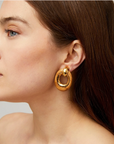 GAS BIJOUX - Boucles d'oreilles SELVA dorées à l'or fin et bois
