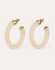 GAS BIJOUX - Boucles d'oreilles créoles CAFTAN petit modèle acétate beige dorées à l'or fin