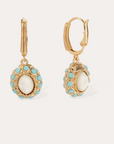 GAS BIJOUX - Boucles d'oreilles TAO SPLASH dorées à l'or fin - Nacre blanche - Best Seller