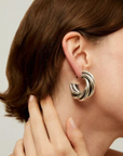 GAS BIJOUX - Boucles d'oreilles créoles Atik argentées