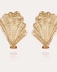 GAS BIJOUX - Boucles d'oreilles Shellona dorées - Cornaline