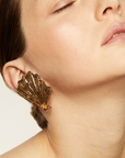 GAS BIJOUX - Boucles d'oreilles Shellona dorées - Cornaline