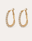 GAS BIJOUX - Boucles d'oreilles Lyre grand modèle dorées - Labradorite & Nacre blanche