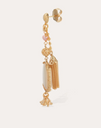 GAS BIJOUX - Boucles d'oreilles Serti Pondichérie grand modèle dorées - Nacre blanche