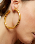 GAS BIJOUX - Boucles d'oreilles créoles Maori grand modèle dorées