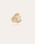 GAS BIJOUX - Bague Arty Chevalière dorée - Nacre blanche - TAILLE S et M