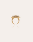 GAS BIJOUX - Bague Arty Chevalière dorée - Nacre blanche - TAILLE S et M