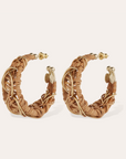 GAS BIJOUX - Boucles d'oreilles BAKOLY dorées à l'or fin - Osier