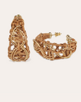 GAS BIJOUX - Boucles d'oreilles BAKOLY dorées à l'or fin - Osier