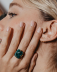 UNE A UNE - Bague RECTANGLE ÉMERAUDE