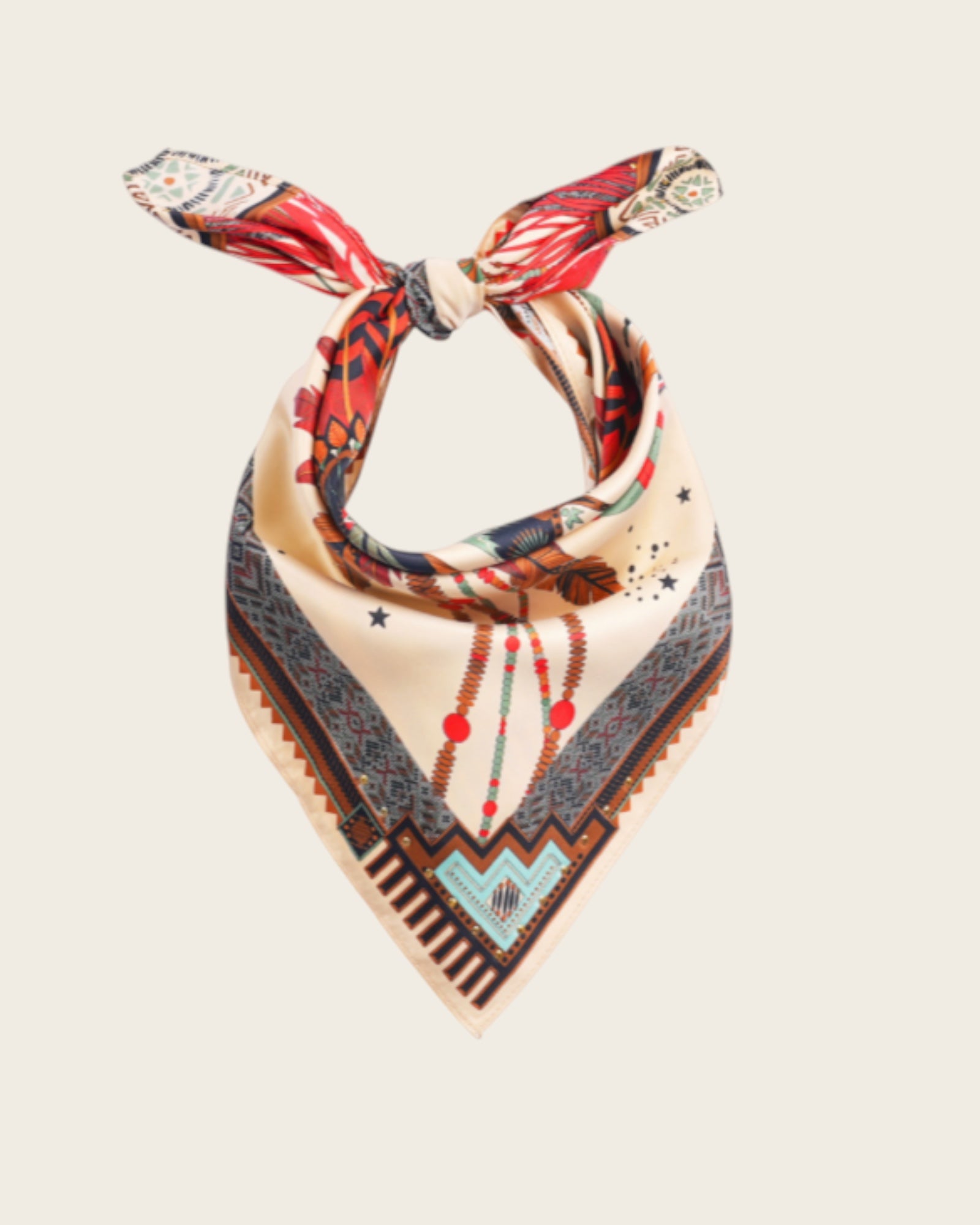 WILD - Foulards Nouveau Western Mini Beige