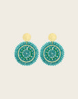 SANTIBE - Boucles d'oreilles Mini Espagnola - Vert Émeraude