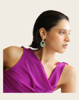 SANTIBE - Boucles d'oreilles Mini Luna - Vert Émeraude