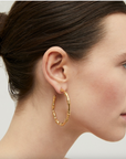 GAS BIJOUX - Boucles d'oreilles créoles BAMBOU dorées à l'or fin