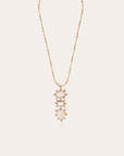 GAS BIJOUX - Collier 3 rangs TIKI doré à l'or fin - Nacre blanche