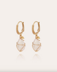 GAS BIJOUX - Boucles TAO RAINBOW dorées à l'or fin - Cristal de roche