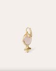 GAS BIJOUX - Boucles d'oreilles serti dorées à l'or fin - Quartz rose