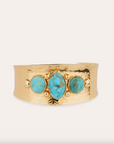 GAS BIJOUX - Bracelet l'ORFEO doré à l'or fin - Turquoise