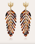 GAS BIJOUX - Boucles d'oreilles CAVALLO acetate dorées à l'or fin - Ecaille