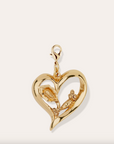 GAS BIJOUX - Charms PENDENTIF COEUR grand modèle doré à l'or fin