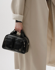VANESSA WU - Mini sac bowling LORRAINE noir verni