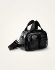 VANESSA WU - Mini sac bowling LORRAINE noir verni