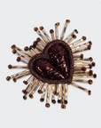 OLIVIA DAR - Broche sparkle HEART - BRONZE