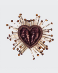 OLIVIA DAR - Broche sparkle HEART - BRONZE