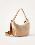 VANESSA WU - Sac hobo LOELIA beige en fausse fourrure