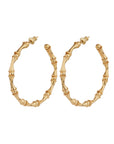 GAS BIJOUX - Boucles d'oreilles créoles BAMBOU BIS dorées à l'or fin