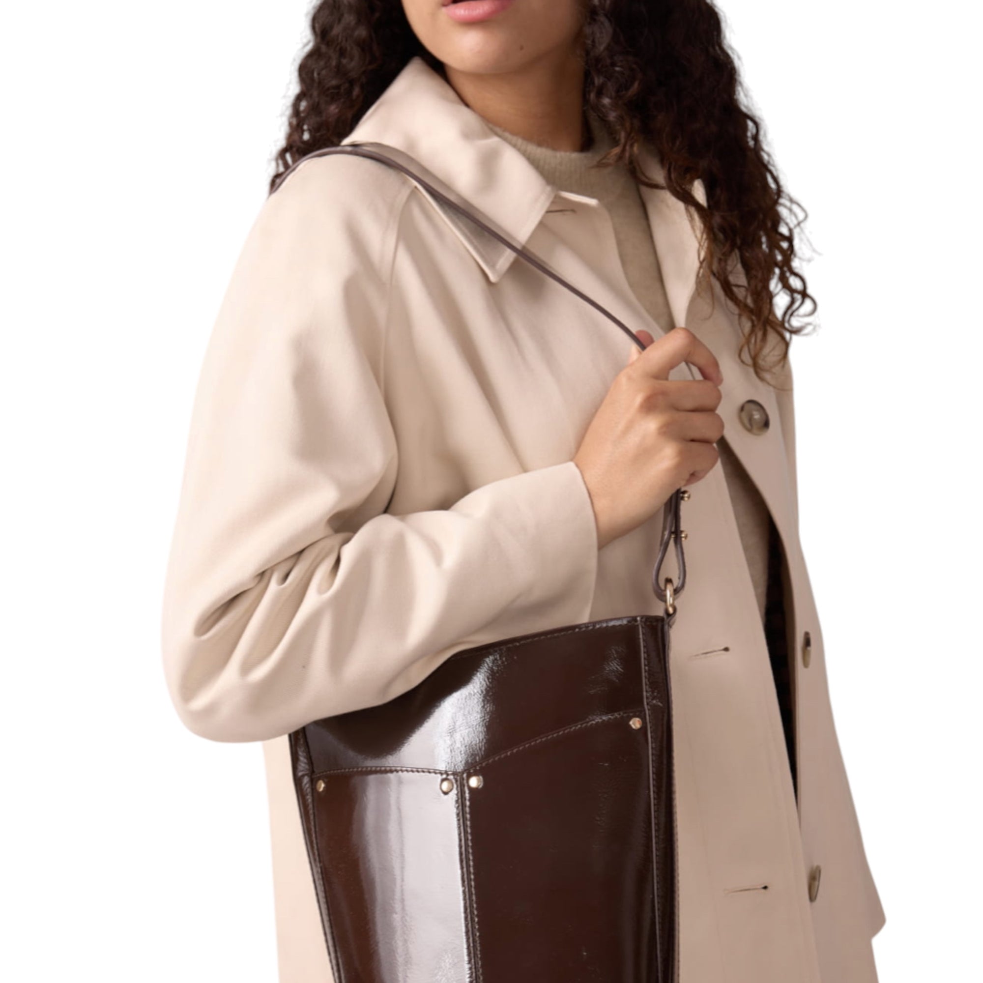 MARADJI - Sac a main GABRIELLE - Chocolat et Kaki