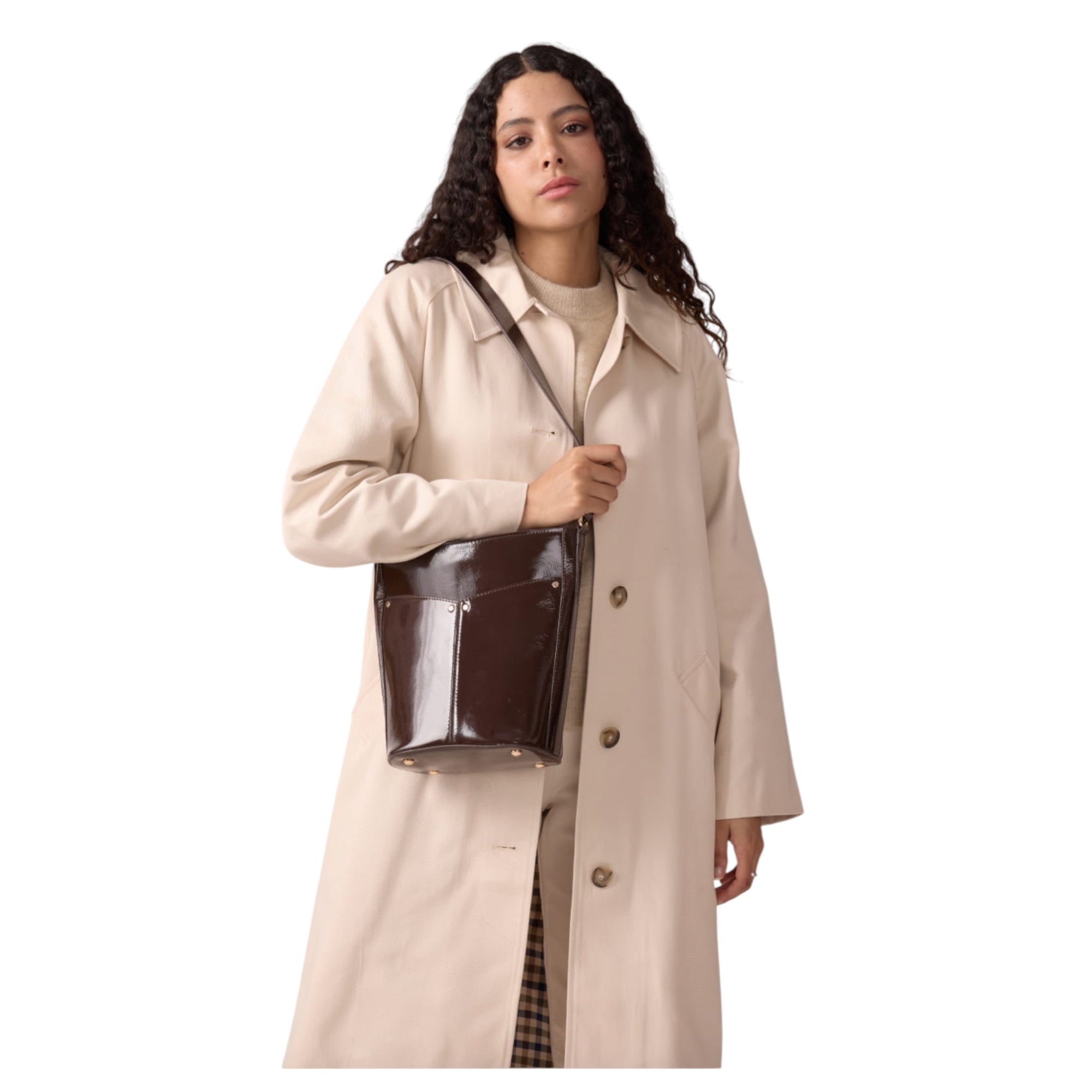 MARADJI - Sac a main GABRIELLE - Chocolat et Kaki