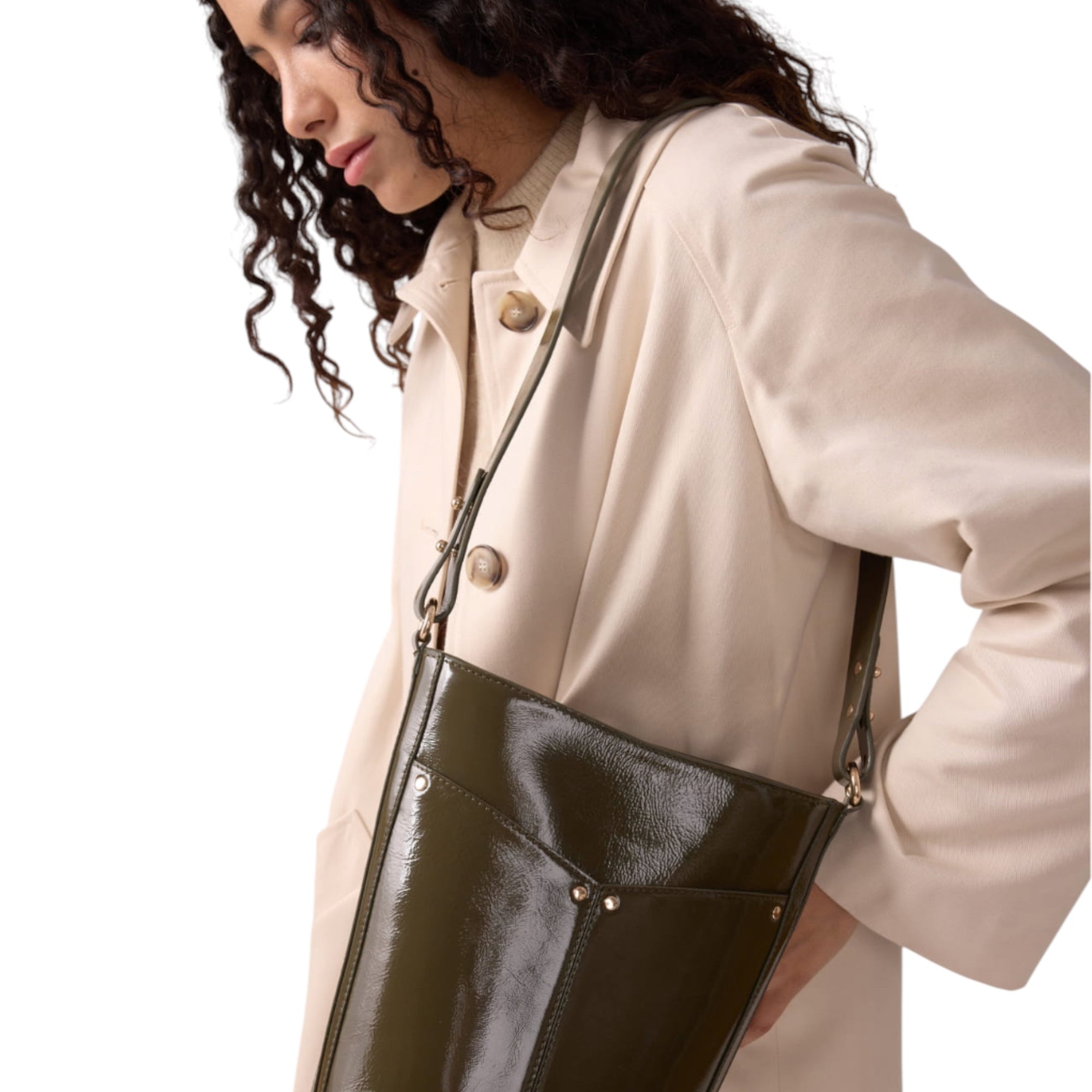 MARADJI - Sac a main GABRIELLE - Chocolat et Kaki