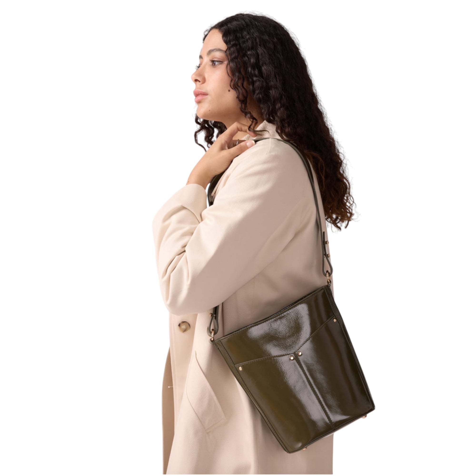 MARADJI - Sac a main GABRIELLE - Chocolat et Kaki