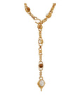 GAS BIJOUX - Sautoir AMARANTE doré, bois et nacre blanche métal doré à l'or fin