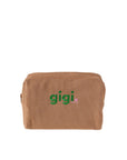 MYNAMEISGIGIPARIS - Trousse de toilette velours mocha mousse