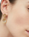GAS BIJOUX - Boucles d'oreilles ECLIPSE strass petit modèle dorées à l'or fin