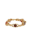 GAS BIJOUX - Bracelet AMARANTE  multi doré, Cornaline et Rhonodite doré à l'or fin