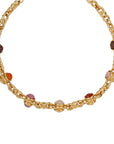 GAS BIJOUX - Collier AMARANTE cabochons dorés à l'or fin - Cornaline, Jaspe Rouge et bois