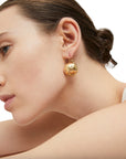 GAS BIJOUX - Boucles d'oreilles COMETE grand modèle doré à l'or fin  - Cristaux dorés