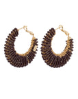 GAS BIJOUX - Boucles d'oreilles IZZIA grand modèle dorées à l'or fin - CHOCOLAT
