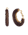 GAS BIJOUX - Boucles d'oreilles IZZIA grand modèle dorées à l'or fin - CHOCOLAT