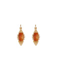 GAS BIJOUX - Boucles d'oreilles SERTI TALISMAN dorées à l'or fin - CORNALINE
